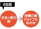 2日目：五色ヶ原の森→宿儺の湯ジョイフル朴の木